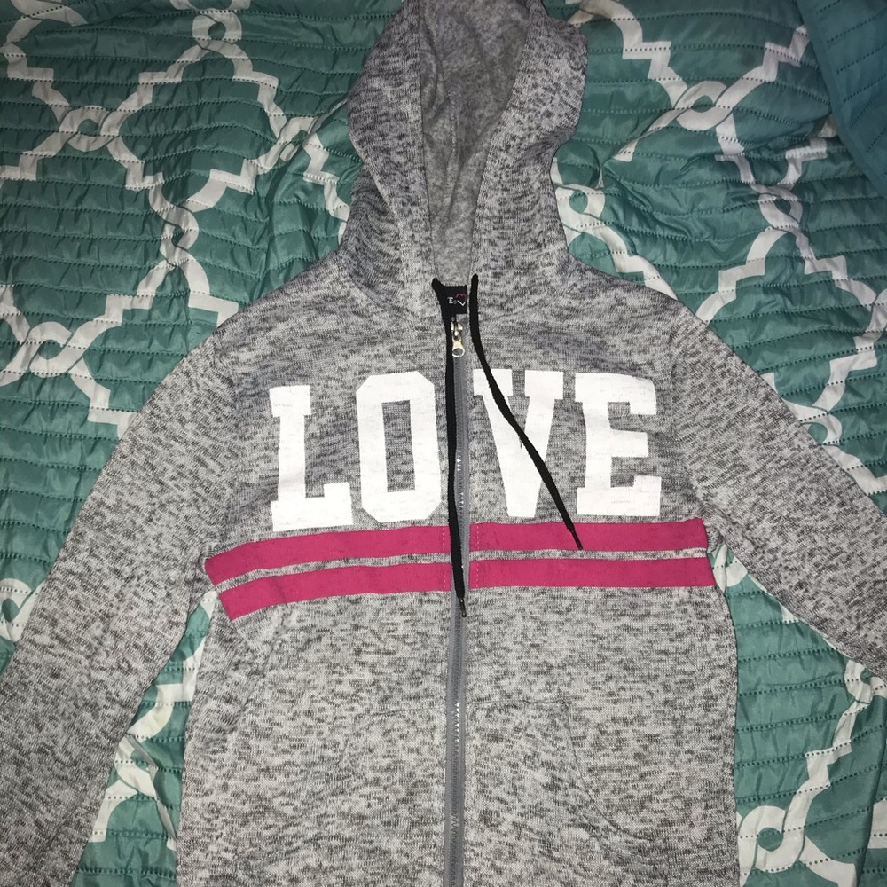 Girls (teens) Grey LOVE jacket